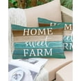 thumbnail image 6 of Teal Turquoise Throw Pillow Cover 16 x 24 Inch Decorative Pillow Cover Vintage Farm Brown Country Wood Grain Lumbar Pillowcase Seasonal Rectangle Cushion Case for Couch Sofa Bed Living Room, 6 of 7