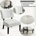 thumbnail image 2 of Roundhill Furniture Movile Boucle Tufted Accent Chair with Oversized Seating, White, 2 of 10