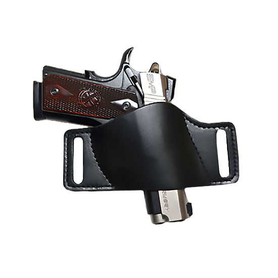 HOLSTER LEATHER BELT SLIDE MED BLK