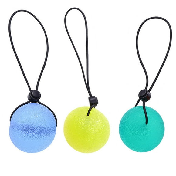 3 pelotas para fortalecer los dedos, ejercicios terapéuticos, huevos de descompresión con cuerda, equipo de fitness (verde, amarillo, azul)