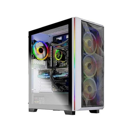 Skytech ST-ChronosW-0275-BU- Chronos Intel Core i7 10th Gen 10700K 3.80GHz 32GB DDR4 1TB NVMe Gen4 SSD NVIDIA GeForce RTX 3070 Ti Windows 10 Home 64-Bit Gaming Desktop, White