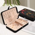 thumbnail image 6 of Leather Jewelry Box Rectangular 8.27x5.5x1.78In Travel Jewelry Storage Earrings Necklace Bracelet Watch Brooch Storage Cute Colorful Christmas Birds, 6 of 8