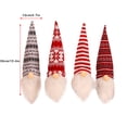 thumbnail image 4 of Cubierta de botella de vino de felpa de Navidad sin rostro anciano tejido manga rayas sombrero de comedor decoraciones gnomos Toppers Kits de decoración para fiestas Copo de nieve blanco rojo Bearachild HA068077-01, 4 of 6