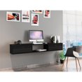 thumbnail image 2 of Liberty Modern 63" Floating Office Desk in Black Engineered Wood, 2 of 7