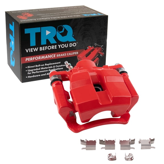 TRQ Rear Right Brake Caliper w/Bracket Performance Red Passenger Side Compatible with 2010-2015 Lexus RX350 2012-2015 RX450h 2014-2019 Toyota Highlander 2011-2020 Sienna