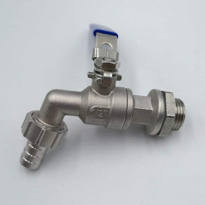 1/2'' Blue Lever Arm Stainless Steel Tap Ball Valve Weldless Homebrew Compact 