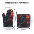 thumbnail image 3 of Bingfone Red Moon Shark Sailboat Print Oven Mitts Pot Holders Set 2 PCS for Kitchen for Cooking Grilling Baking BBQ Pot Holders Cook Essentials, 3 of 7