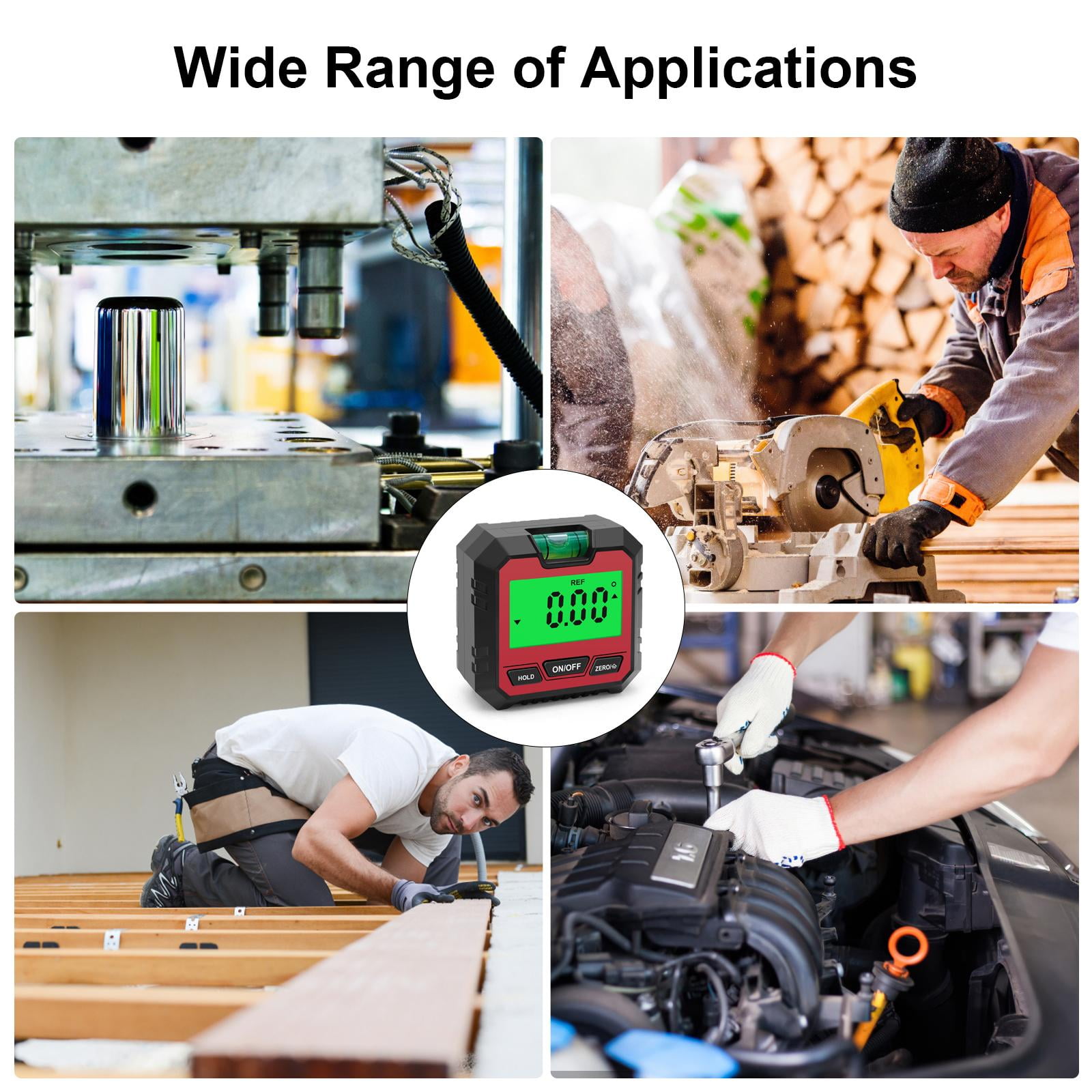 Miulika Electronic Digital Angle Finder Sets Angles Protractor for Building Woodworking - , With blisters