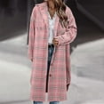 thumbnail image 5 of Fmbrln Womens Long Plaid Coat Full Button Long Sleeve Lapel Collar Checkered Jackets Fall Winter Fashion Cardigan Coat with Pockets, 5 of 7