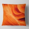 thumbnail image 2 of Designart Orange Upper Antelope Canyon - Landscape Photography Throw Pillow - 18x18, 2 of 5
