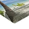 thumbnail image 2 of Ambesonne Tropical Fitted Sheet 2 Pcs Set, Palm Trees Coastline, Queen, Coconut and Blue, 2 of 3