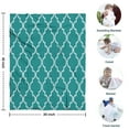 thumbnail image 4 of Teal Geometric Quatrefoil Pattern Blanket,Comfortable Soft Flannel Throw Blanket,All Season,Warm Lightweight Blankets for Sofa Bed Couch Living Room Chair,30"x40", 4 of 4
