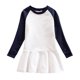thumbnail image 1 of Odeerbi Niñas Vestido Sudadera Raglan Primavera Otoño Manga Larga Vestido Algodón Color Bloqueado Cuello Redondo Vestido Suelto, 1 of 3