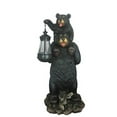 thumbnail image 2 of Rustic Black Bear Carrying Cub On Shoulder Family Statue Solar LED Lantern Light, 2 of 4