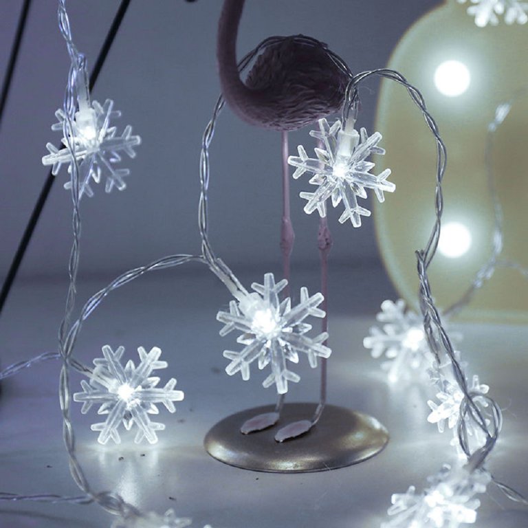 Lights4fun, Inc. Battery Operated Cool White LED Acrylic Snowflake Hanging  Christmas Winter Window Light Decoration