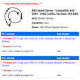 thumbnail image 2 of ABS Speed Sensor - Compatible with 2003 - 2006 Cadillac Escalade ESV AWD 2004 2005, 2 of 3