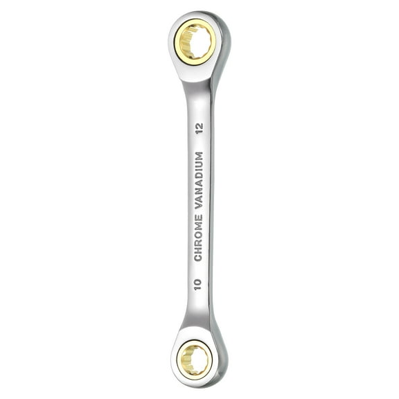 Uxcell Double Box End Ratcheting Wrench 10mm x 12mm Metric 72 Tooth Ratchet Spanner