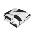 thumbnail image 2 of Manta de franela con diseño de balón de fútbol en blanco y negro para decoración de habitación, para cama y sofá de 40 x 30 pulgadas, 2 of 8