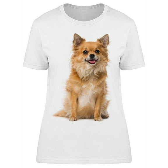 Smartprints Womens Graphic Tee - Young Chihuahua Sits - Regular Fit 100% Cotton