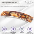thumbnail image 2 of French Amie Oblong Handmade 3.5" Celluloid Automatic Hair Clip Barrette French Hair Clip for Girls Strong Hold Hair Clips for Women No Slip Durable Paris Hair Accessories, Made in France (Caramel), 2 of 3
