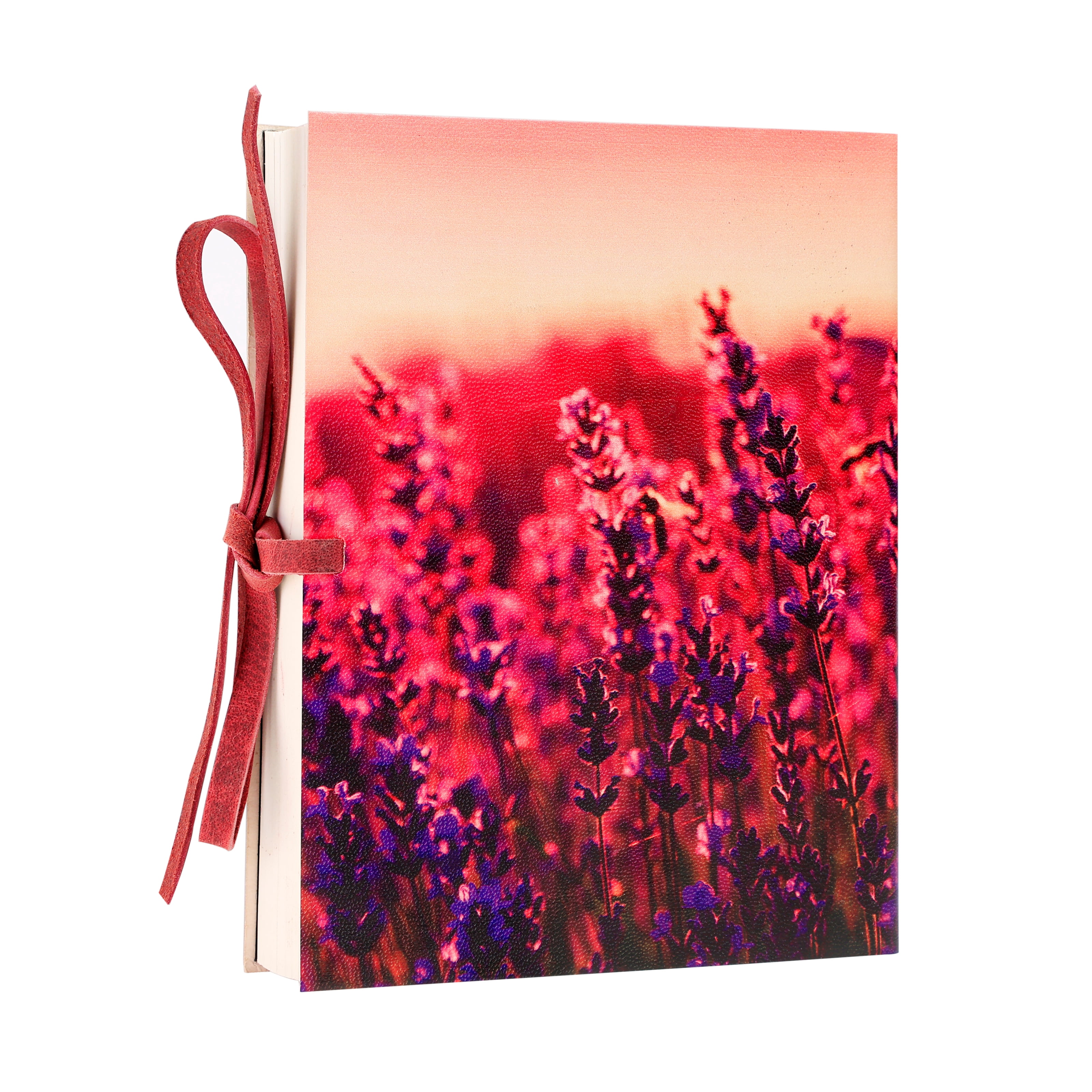 Leather Journal Notebook Lavender Field