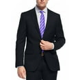thumbnail image 2 of Nicoletti Mens Suit Slim Fit 2 Piece Two Button Working Buttonholes Jacket Night Navy, 2 of 5