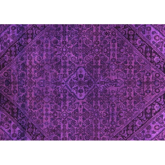 Ahgly Company Indoor Rectangle Abstract Purple Modern Area Rugs, 4' x 6'