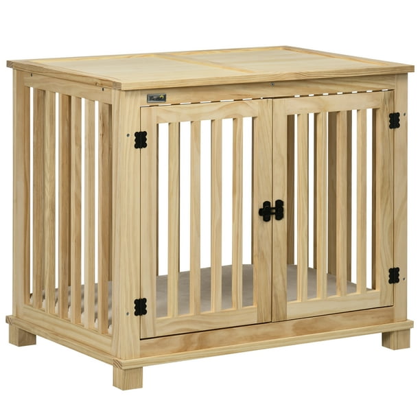 Stunning Wooden Dog Crate With Removable Side And Top image