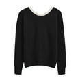 thumbnail image 5 of Comdrip Sweater with Bows, Women's 2025 Fall Crewneck Sweater Long Sleeve Casual Cute Bow Chunky Knit Sweater Tops Cute Sweaters Black XL, 5 of 9