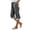 Black, variant on BUIGTTKLOP Women Cotton Linen Capri Pants Side Split Button Knee Length Long Shorts Ladies Striped Capris
