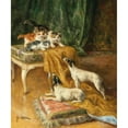 thumbnail image 2 of Marie-Yvonne Laur 20x23 Gold Ornate Framed and Double Matted Museum Art Print Titled - Two Jack Russells and Three Kittens, 2 of 4