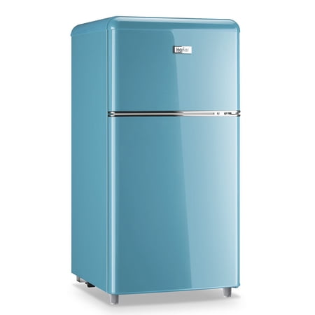 WANAI 3.2 Cu.Ft Compact Refrigerator ,2 Doors Small Refrigerator,Retro Mini fridge with Freezer