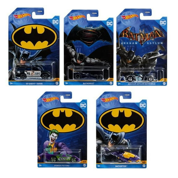 Hot Wheels Batman 2022 Batmobile Complete Set of 5 Diecast Vehicles Mix 2 HDG89-956B