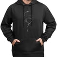 thumbnail image 3 of Sudadera con capucha de diseño minimalista con dibujo de águila, 52% algodón y 48% poliéster, para hombre y mujer, 3 of 5