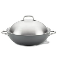 Anolon Accolade 13.5 Inch Forged Hard-Anodized Nonstick Wok with Lid, Moonstone