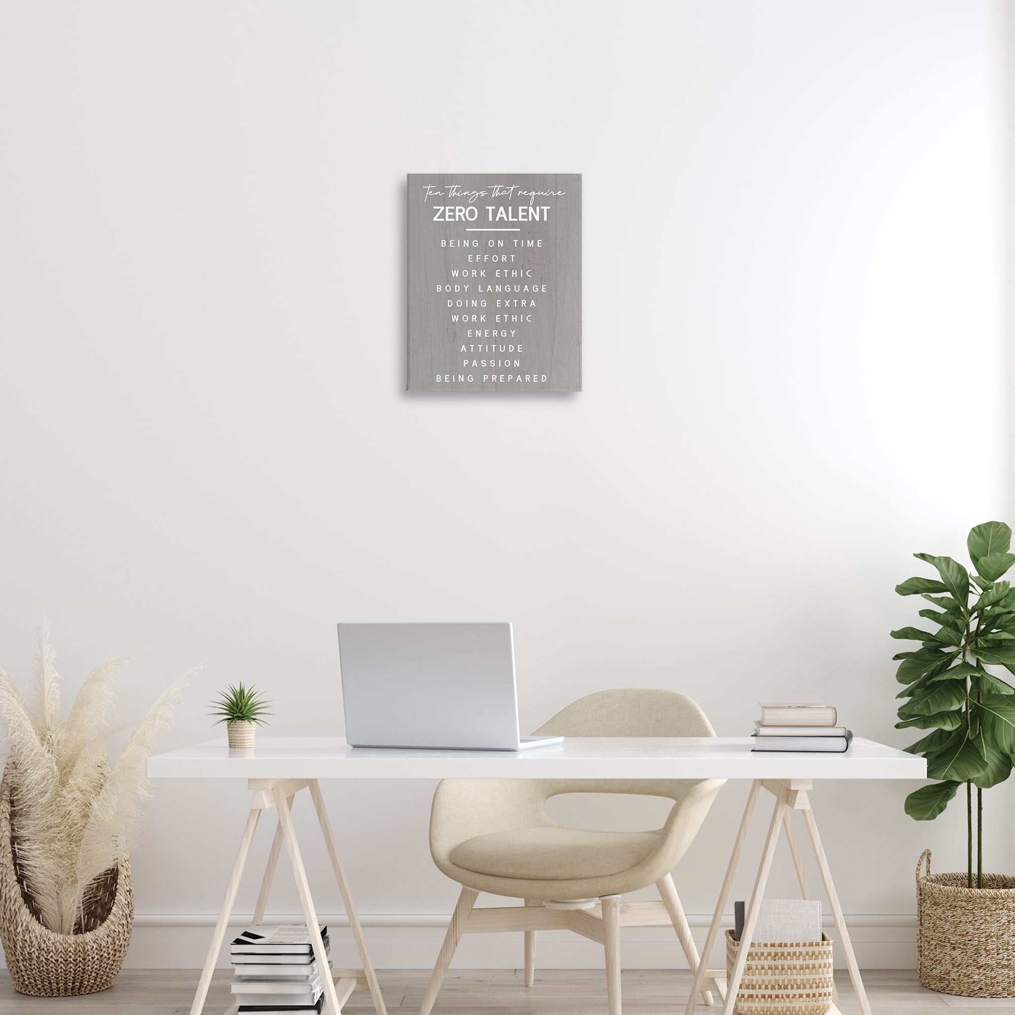 Stupell Industries Motivational Zero Talent Text & Numbers Painting Wrapped Canvas Art Print Wall Art, 16 x 20
