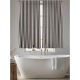 thumbnail image 6 of Black Striped Semi Sheer Window Curtains 63 Inches Long, Modern Simple Farmhouse Beige Vintage Rod Pocket Voile Chiffon Curtain Light Filtering Drapes for Living Room, Kitchen, 52"x63", 2 Panels, 6 of 9
