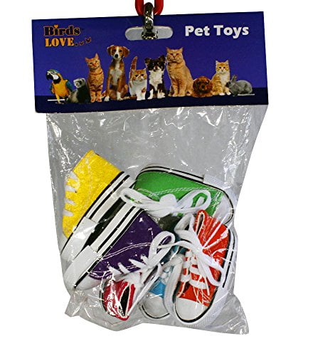 Birds LOVE 6 Pack 1-Grommet only Mini Sneakers Shoe Toys for Birds Cats Ferrets Rabbits Guinea Pigs and Small Animals