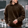 thumbnail image 3 of qolati Men's Sherpa Hoodie Winter Thick Fuzzy Pullover Long Sleeve Kangaroo Pocket Hoodie Fall Winter Hooded Sweatshirt, 3 of 5