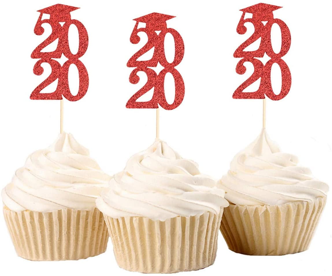 Download 30 Pack Graduation Cupcake Toppers Red Glitter Grad Cap 2020 Cupcake Toppers Food Picks Cake Decoration For Class Of 2020 Graduation Party Decorations Supplies Walmart Com Walmart Com