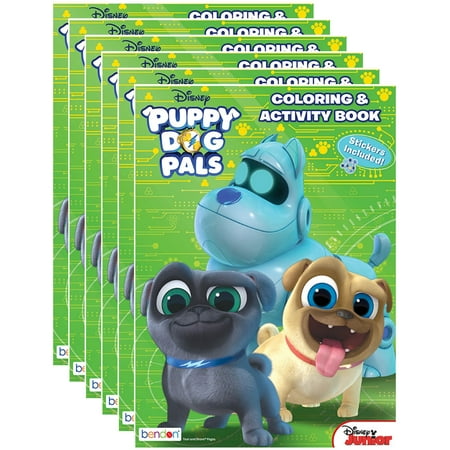 Disney Junior's Puppy Dog Pals 32-Page Coloring and Activity Book with Stickers (Pack of 6 ...