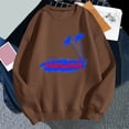 thumbnail image 2 of Vedolay Fall Tops for Women Women's Casual Sweatshirt Crewneck Long Sleeve Solid Color Fall Soft Tops,Brown S, 2 of 3