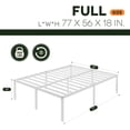thumbnail image 3 of Einfach Full Bed Frame, Metal Platform Bed with 16.6" Under-bed Storage Space, Heavy Duty, No Box Spring Needed, White, 3 of 8