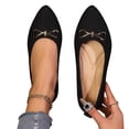 thumbnail image 4 of Gpaecead Women's Metal Bow Knit Flats Pointed Toe Breathable Slip On Ballet Shoes With Cushioned Insole For Office And Casual Black, 4 of 4