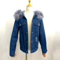 thumbnail image 4 of Xmyrz Womens Jacket Outgoing Long Sleeve Comfy Fleece-Lined Thickened Baggy Denim Jacket Ripped Women'S Coats Outerwear Jacket, 4 of 5