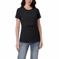 thumbnail image 7 of Frostluinai Womens Nursing Tops Short Sleeve Ribbed Breastfeeding Shirts Double Layer Maternity Shirt Crew Neck Short Sleeve Pregnancy Clothes, 7 of 7