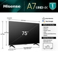 thumbnail image 3 of Hisense 75-Inch Class A7 Series Dolby Vision HDR 4K UHD Google Smart TV (75A7N), 3 of 18