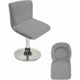 thumbnail image 1 of Gray Bar Stool with Expandable Backrest Cover for Short Swivel Dining Chair, 1 of 5
