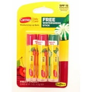 Carmex Moisturizing Lip Balm - 2 Fresh Cherry + 1 Free Wintergreen Stick - 3 Pack