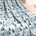 thumbnail image 3 of Light Blue Christmas House and Tree Pattern Blanket,Comfortable Soft Lamb Wool Throw Blanket,All Season,Warm Lightweight Blankets for Sofa Bed Couch Living Room Chair,60"x80", 3 of 4